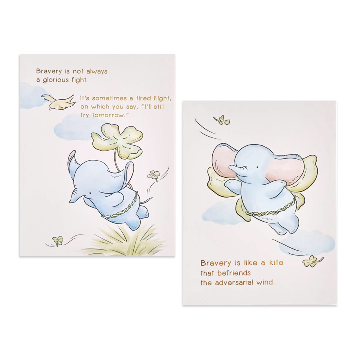 'Bravery & Eleph' Postcards