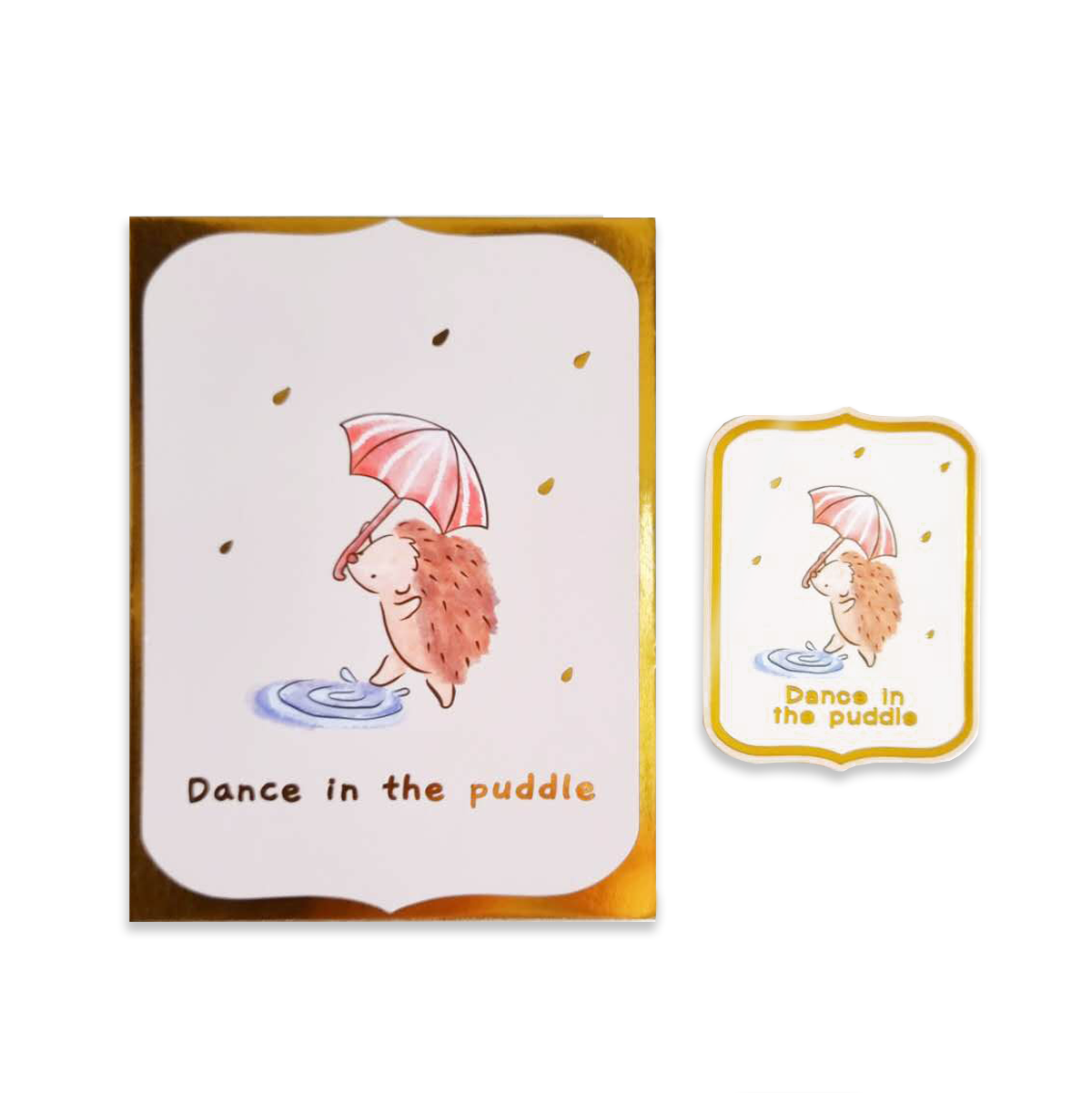 'Dance in the Puddle' Postcard & Sticker