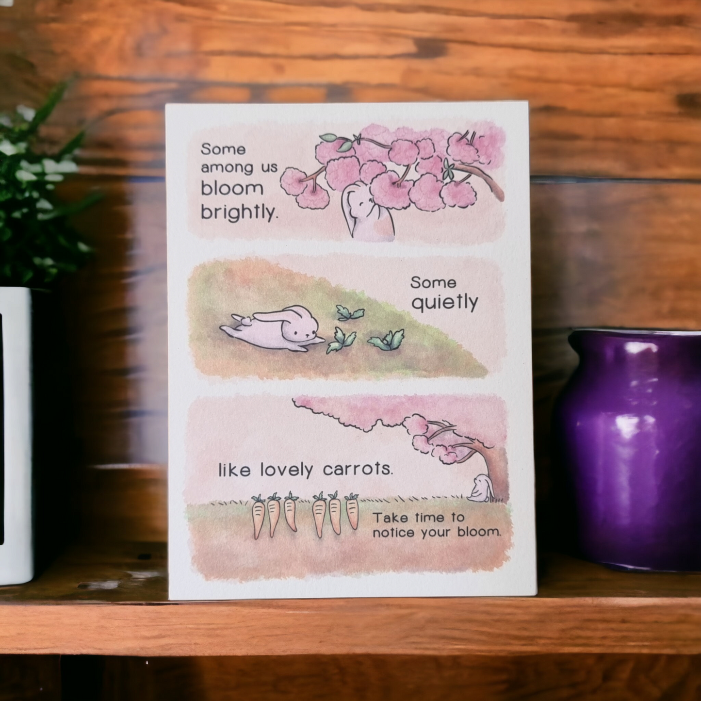'Notice your bloom' Postcard